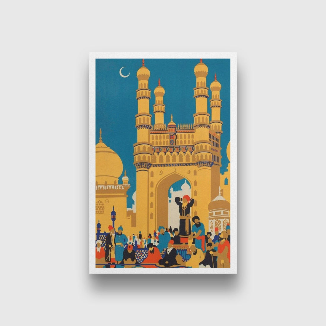 Culture of India 2 Vintage Art Painting - Meri Deewar 2 : 3 Vertical Premium Wall Art Canvas by MeriDeewar