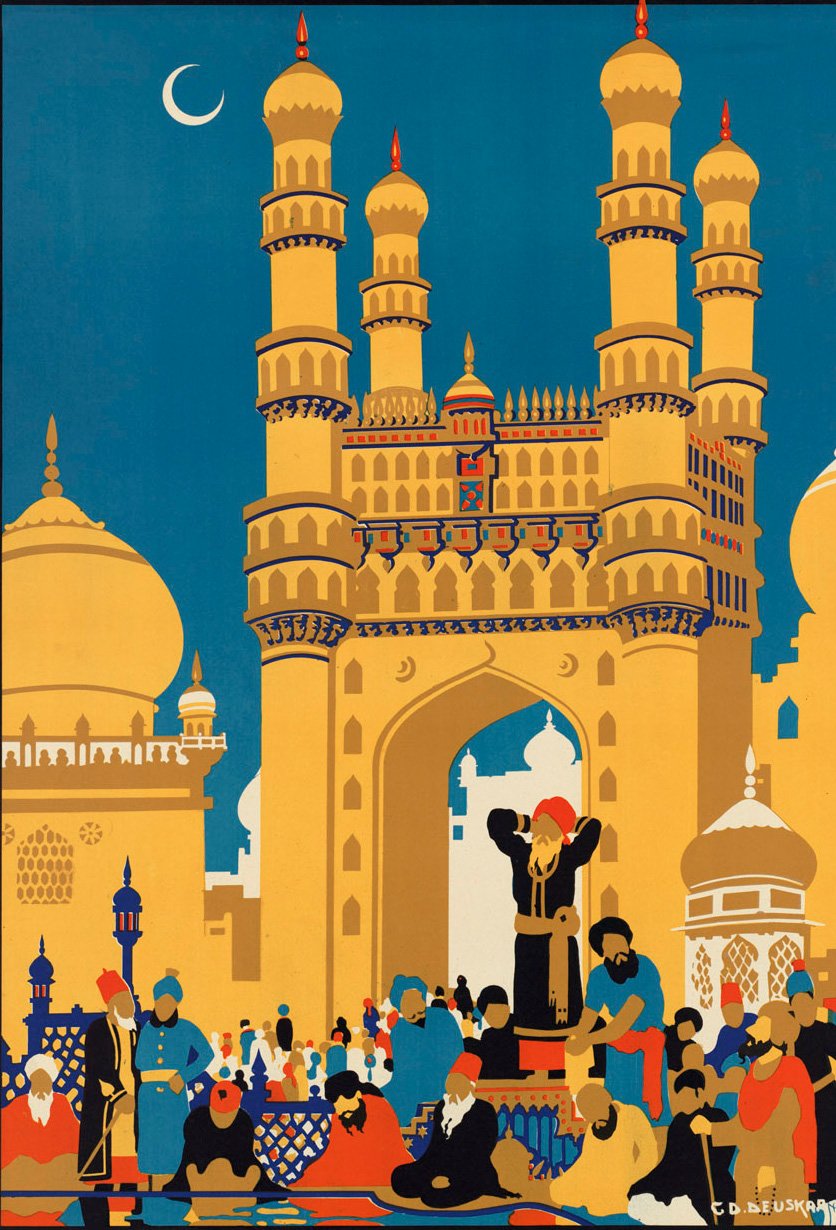Culture of India 2 Vintage poster Poster A3 / Poster Premium Wall Art Canvas by MeriDeewar