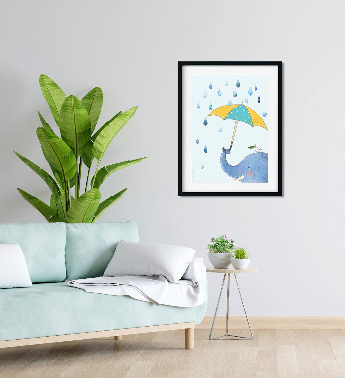 Cute Animals Polar Elephant Painting 3 : 4.2 Vertical Premium Wall Art Canvas by MeriDeewar