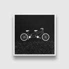 Cycle Travel Black and White Art Painting - Meri Deewar 1 : 1 Square Premium Wall Art Canvas by MeriDeewar