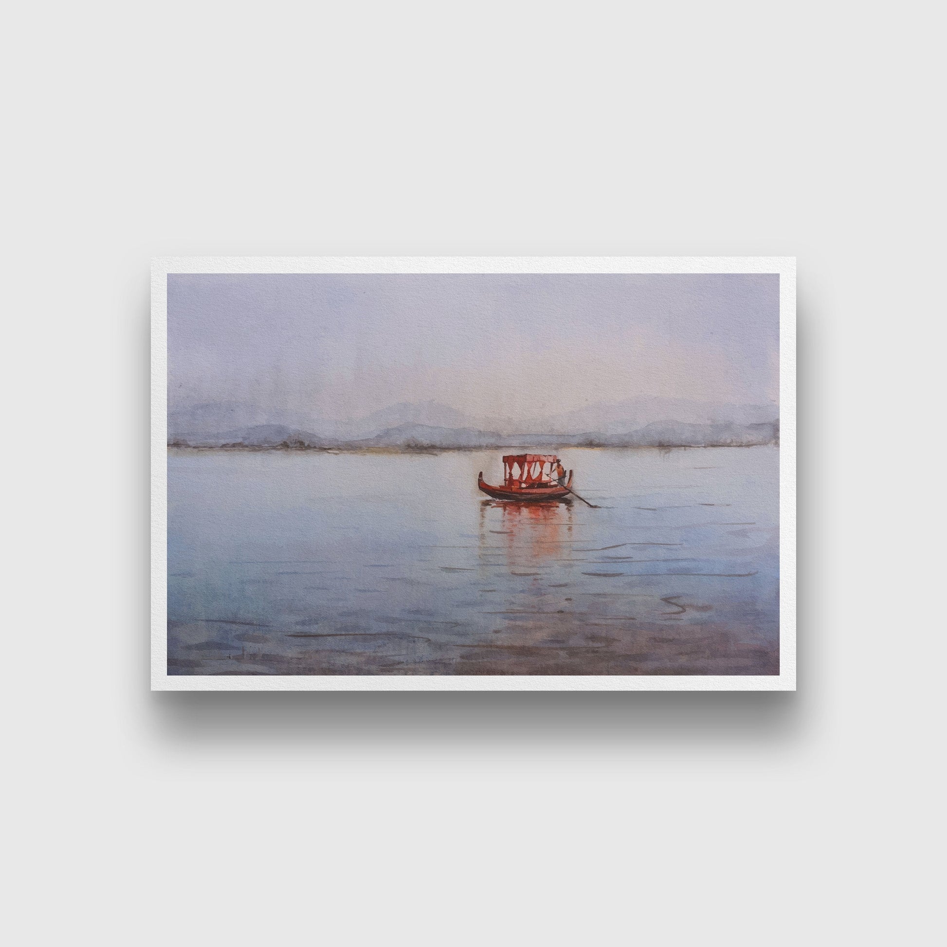 Dal Lake Srinagar Painting - Meri Deewar 3 : 2 Horizontal Premium Wall Art Canvas by MeriDeewar