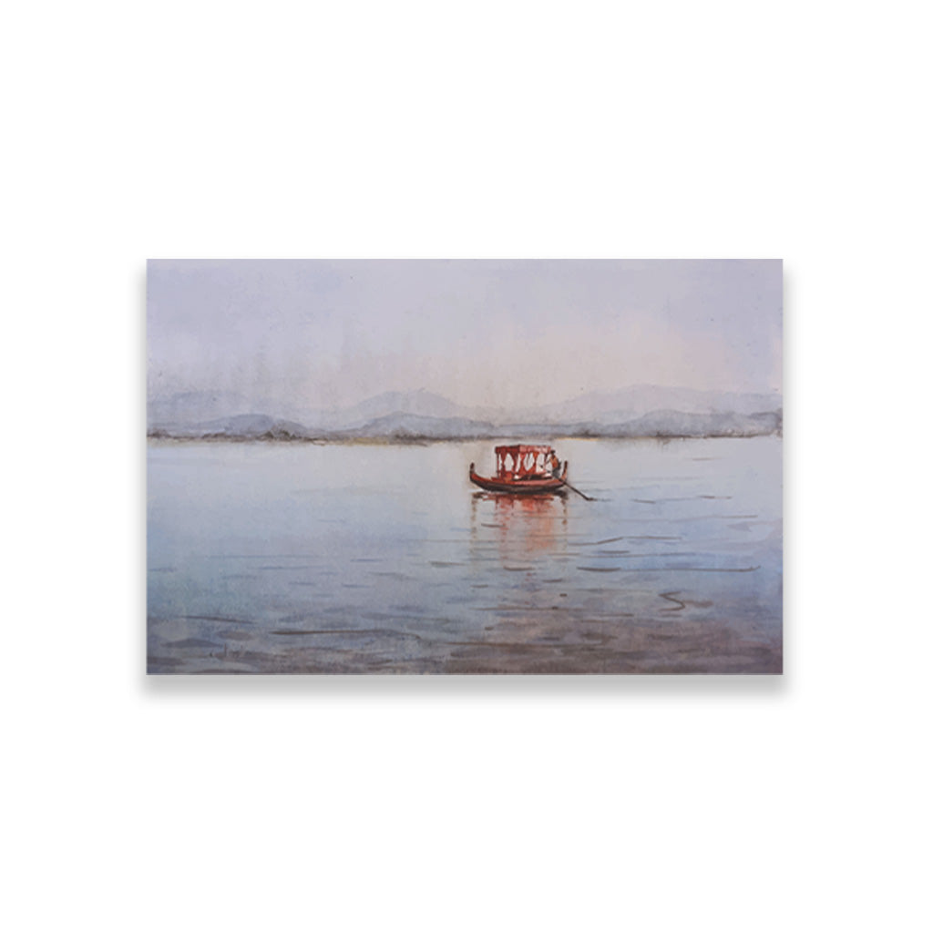 Dal Lake Srinagar Painting - Meri Deewar 3 : 2 Horizontal Premium Wall Art Canvas by MeriDeewar