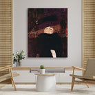Dame mit Hut und Federboa painting 5 : 6 Vertical Premium Wall Art Canvas by MeriDeewar