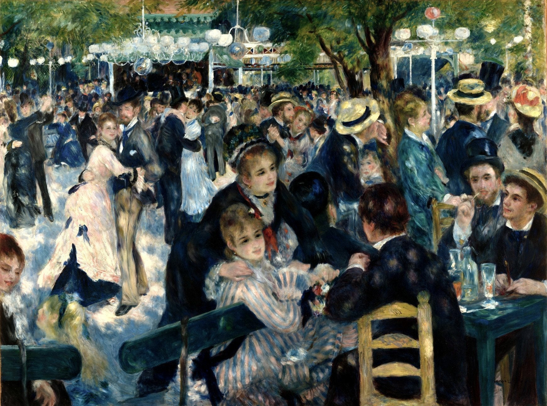 dance at le moulin da la galette Painting - Meri Deewar 4 : 3 Horizontal Premium Wall Art Canvas by MeriDeewar