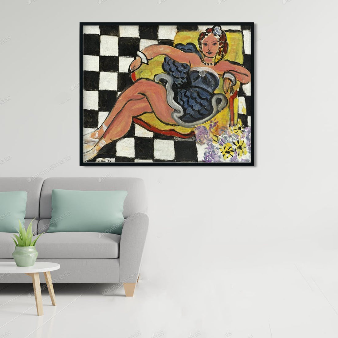 Dancer On A Chair Painting - Meri Deewar 6 : 5 Horizontal Premium Wall Art Canvas by MeriDeewar