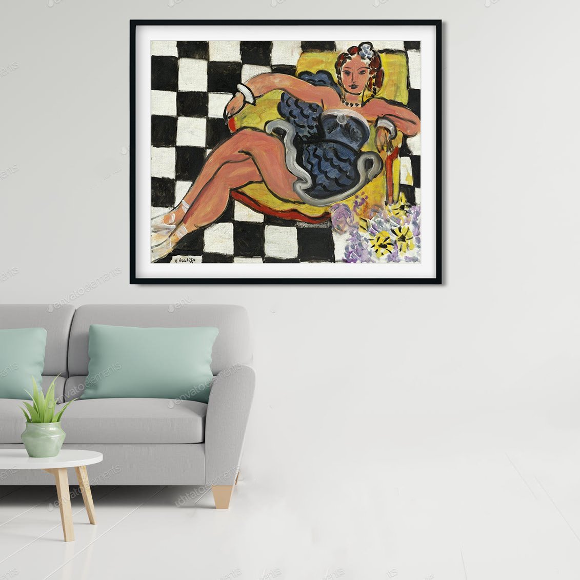 Dancer On A Chair Painting - Meri Deewar 6 : 5 Horizontal Premium Wall Art Canvas by MeriDeewar