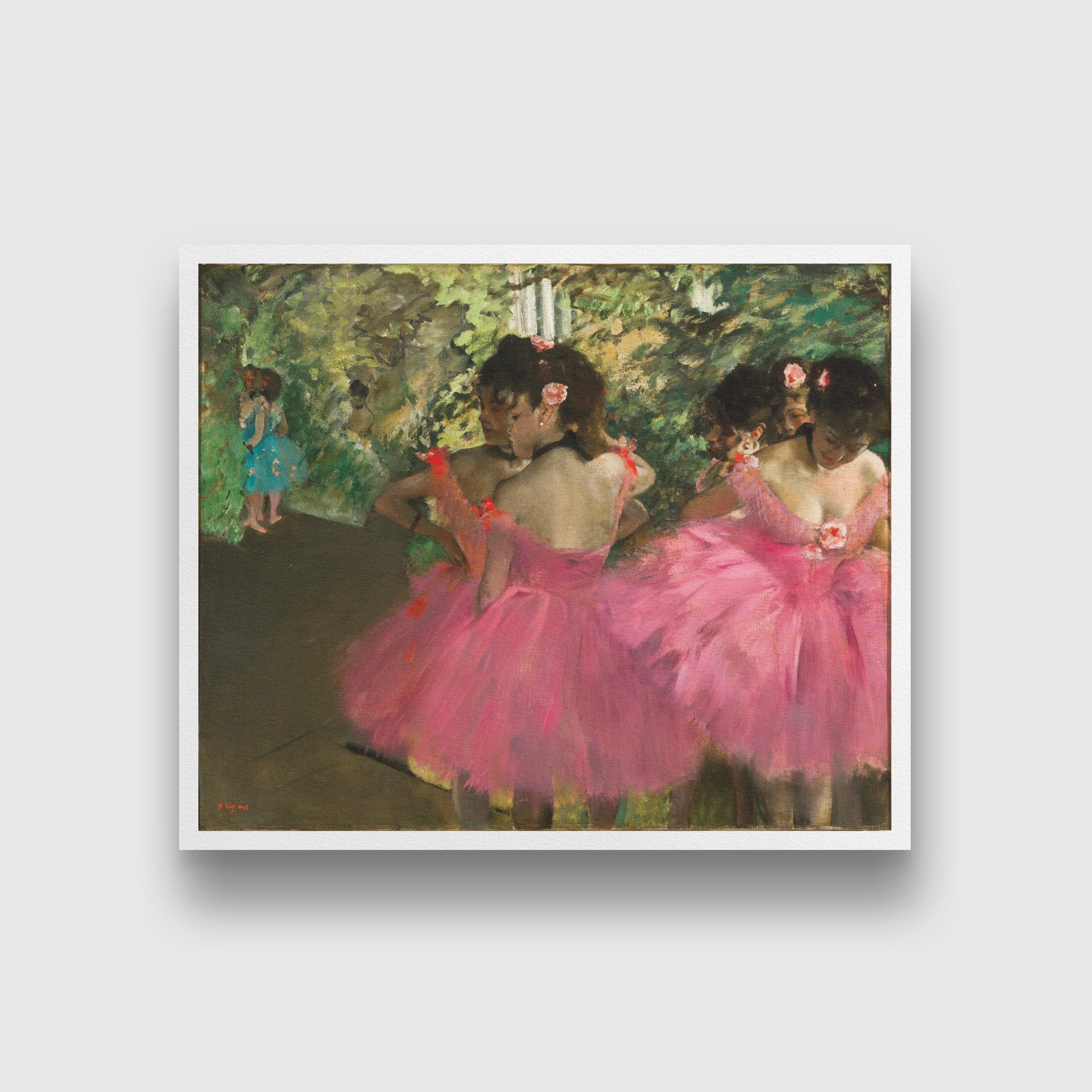 Dancers in Pink Painting - Meri Deewar 4 :5 Vertical Premium Wall Art Canvas by MeriDeewar