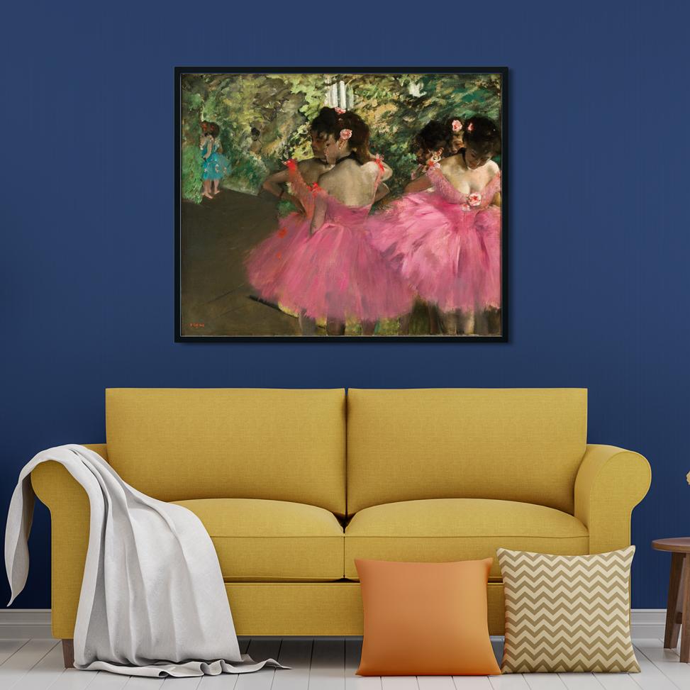 Dancers in Pink Painting - Meri Deewar 4 :5 Vertical Premium Wall Art Canvas by MeriDeewar