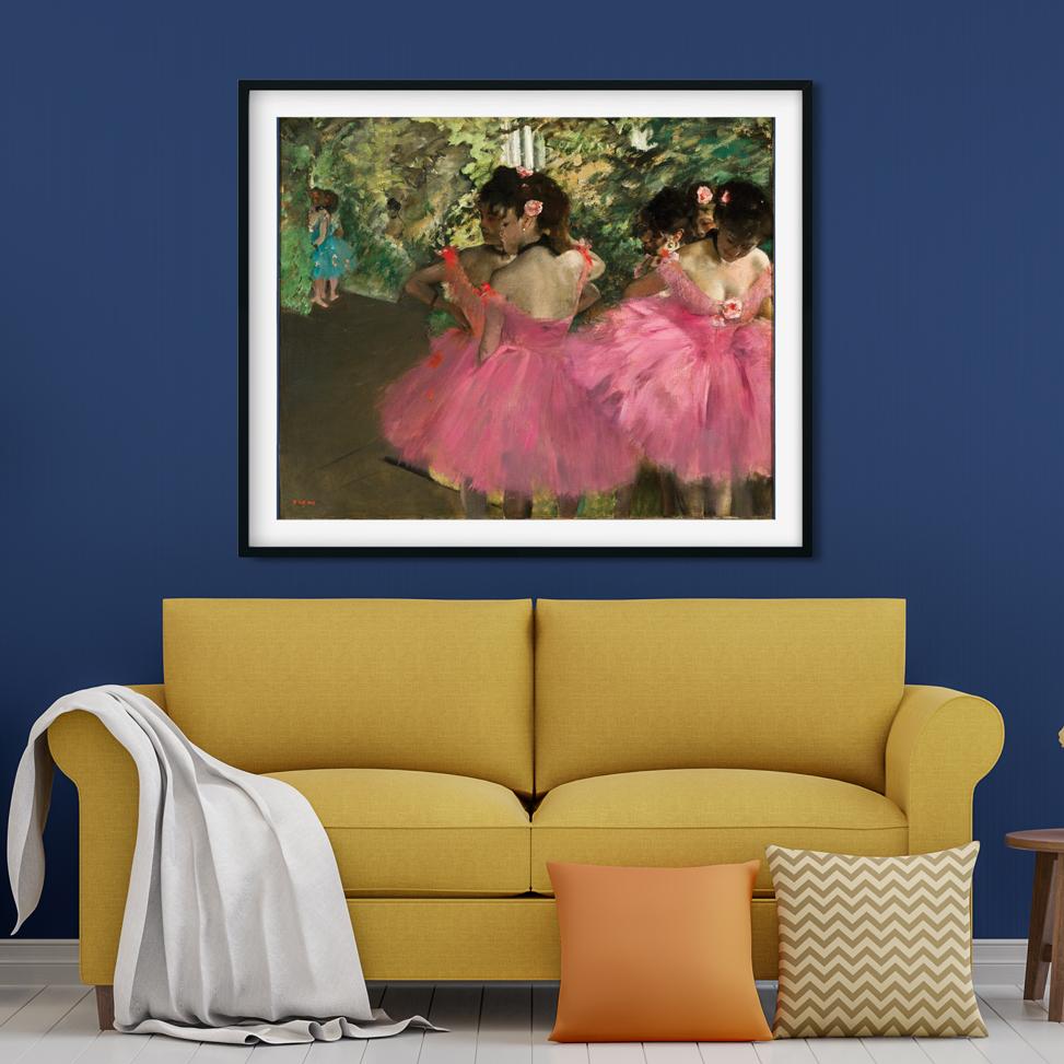 Dancers in Pink Painting - Meri Deewar 4 :5 Vertical Premium Wall Art Canvas by MeriDeewar