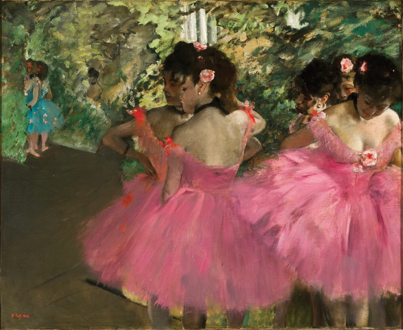 Dancers in Pink Painting - Meri Deewar 4 :5 Vertical Premium Wall Art Canvas by MeriDeewar