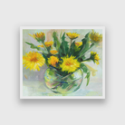 Dandelions Vase Acrylic Painting 2 : 3 Vertical Premium Wall Art Canvas by MeriDeewar