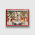 Dauji_II_Performing_Arati_on_Sharada_Purnim Painting - Meri Deewar 3 : 2 Horizontal Premium Wall Art Canvas by MeriDeewar