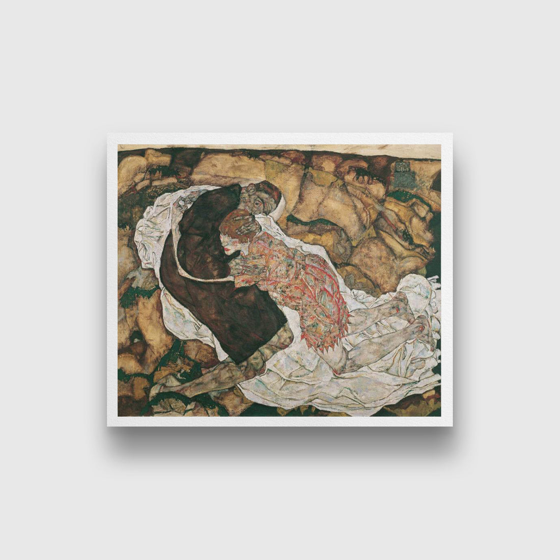 Death And The Maiden Painting - Meri Deewar 3 : 2 Horizontal Premium Wall Art Canvas by MeriDeewar