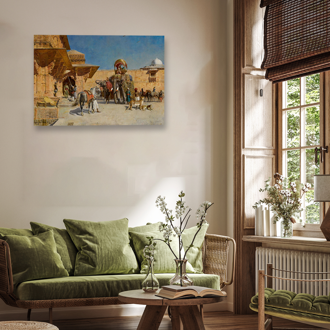 Departure for the Hunt Painting 3 : 2 Horizontal Premium Wall Art Canvas by MeriDeewar