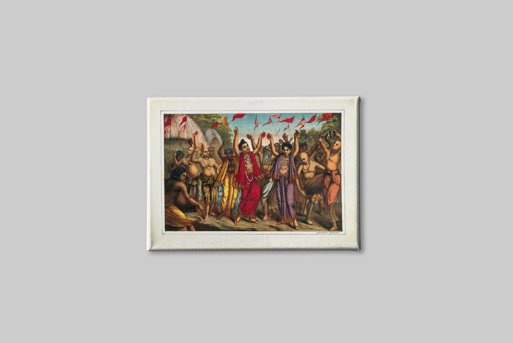 Devotees-of-Krishna-and-followers-of-Sri-Caitanya Painting - Meri Deewar 3 : 2 Horizontal Premium Wall Art Canvas by MeriDeewar