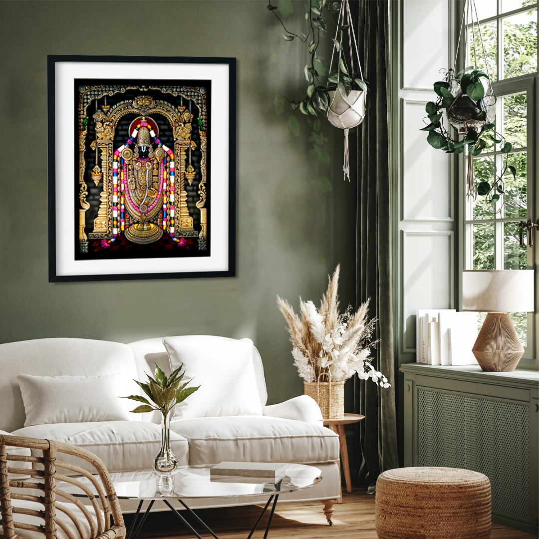 Devotional Tirupati Balaji Wall Painting 3 : 4 Vertical Premium Wall Art Canvas by MeriDeewar