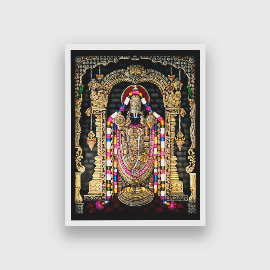 Devotional Tirupati Balaji Wall Painting 3 : 4 Vertical Premium Wall Art Canvas by MeriDeewar