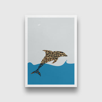 Dolphin painting 3 : 4.2 Vertical Premium Wall Art Canvas by MeriDeewar