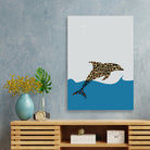 Dolphin painting 3 : 4.2 Vertical Premium Wall Art Canvas by MeriDeewar