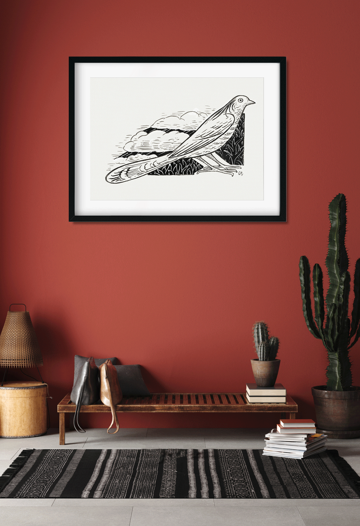 Dove Painting 3 : 2 Horizontal Premium Wall Art Canvas by MeriDeewar