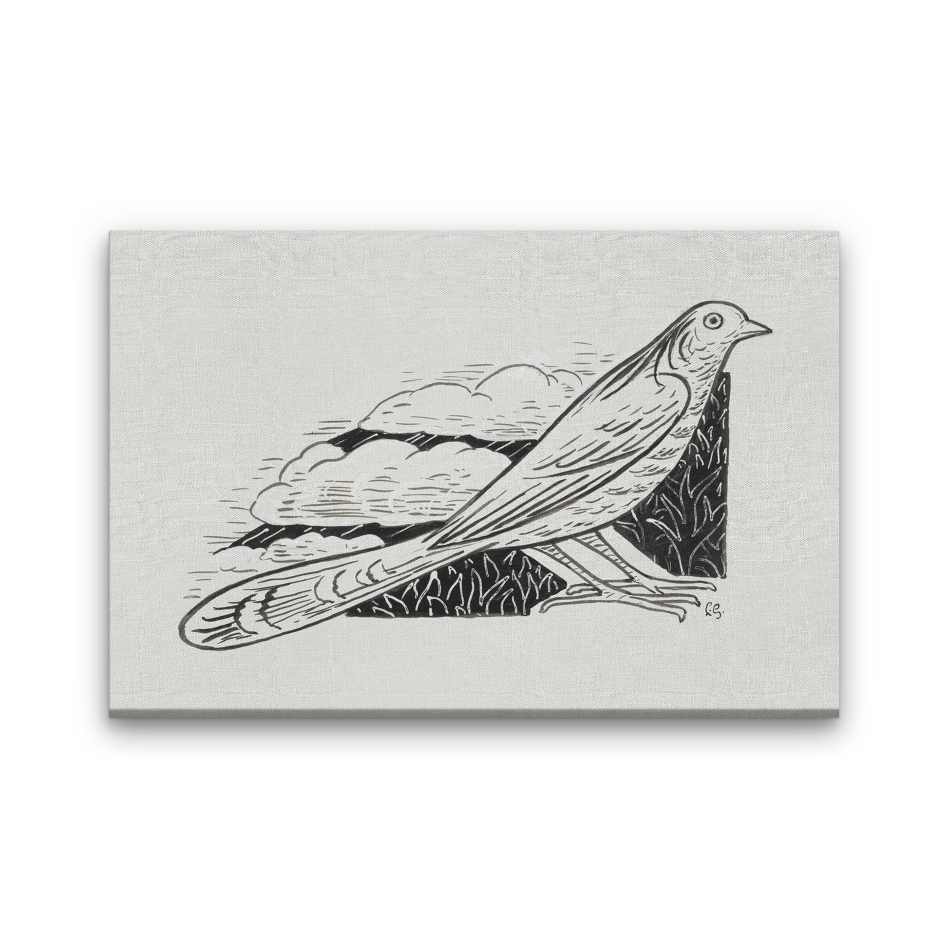 Dove Painting 3 : 2 Horizontal Premium Wall Art Canvas by MeriDeewar