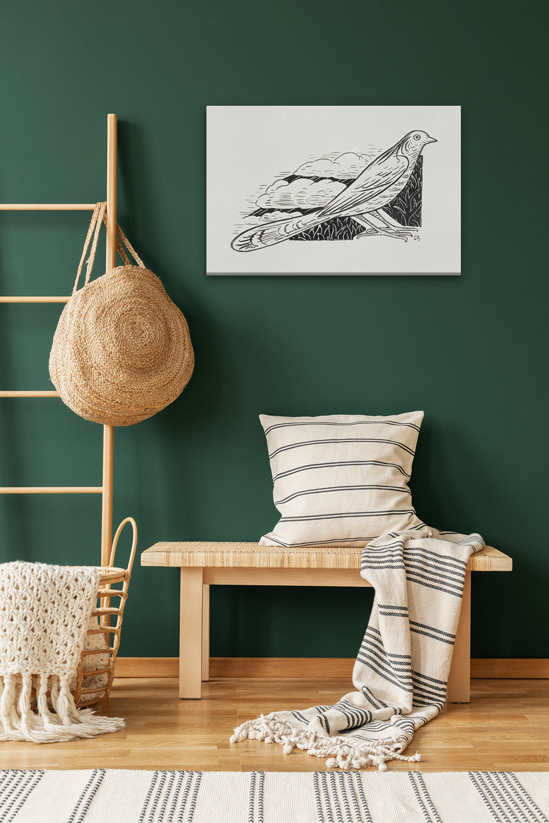 Dove Painting 3 : 2 Horizontal Premium Wall Art Canvas by MeriDeewar