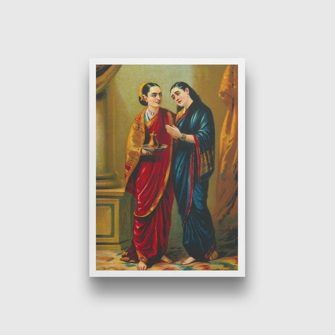 Draupadi and Sudeshna Painting - Meri Deewar 3 : 4.2 Vertical Premium Wall Art Canvas by MeriDeewar