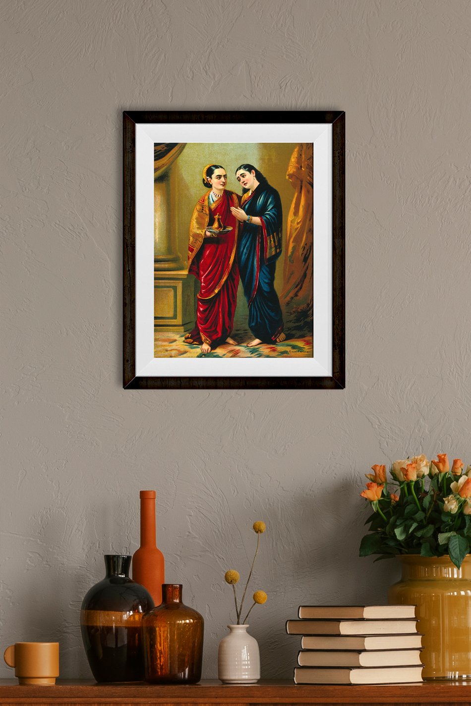 Draupadi and Sudeshna Painting - Meri Deewar 3 : 4.2 Vertical Premium Wall Art Canvas by MeriDeewar