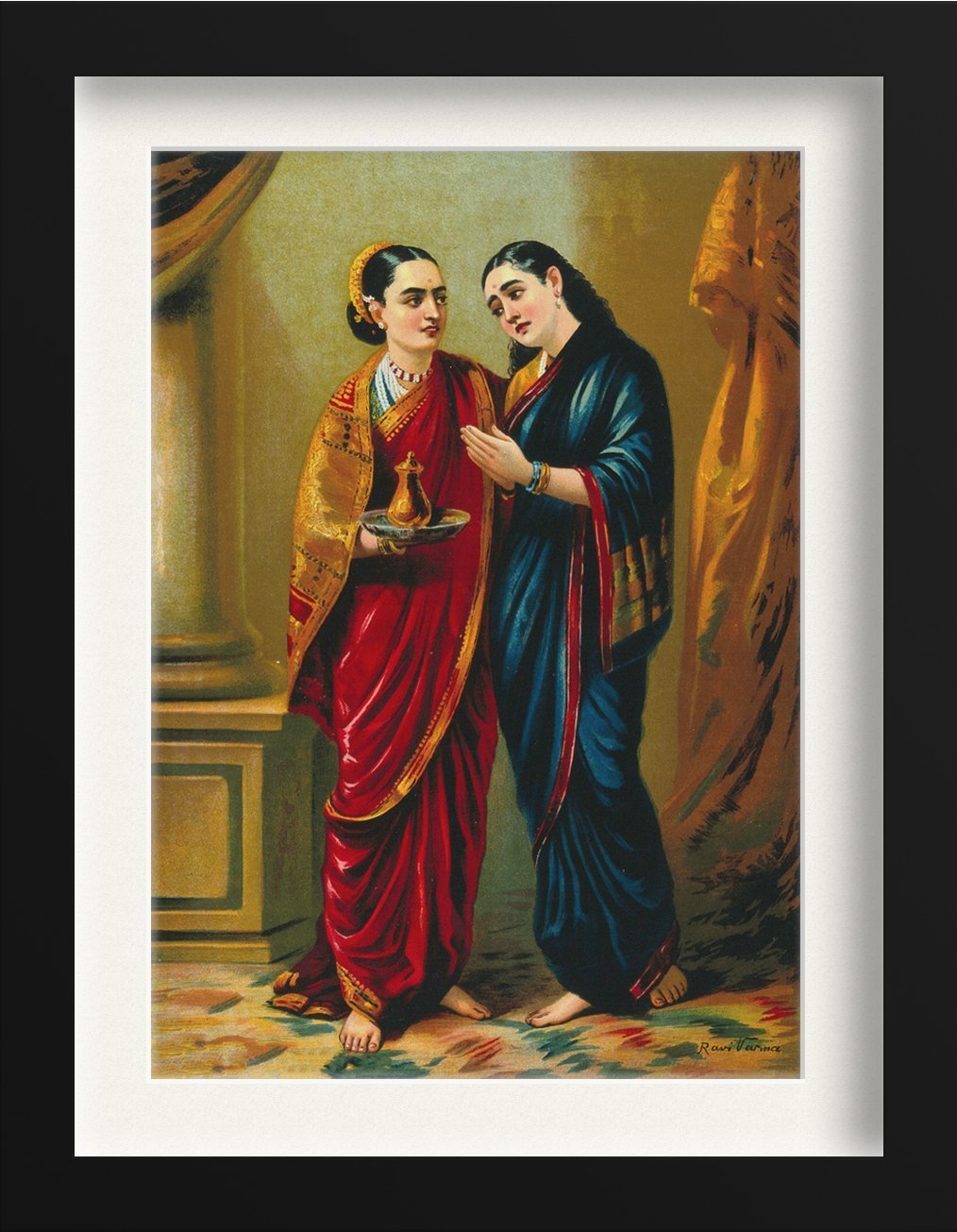 Draupadi and Sudeshna Painting - Meri Deewar 3 : 4.2 Vertical Premium Wall Art Canvas by MeriDeewar