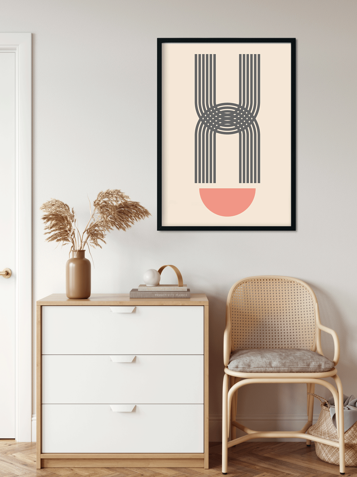 Dual Geometric Painting 3 : 4.2 Vertical Premium Wall Art Canvas by MeriDeewar