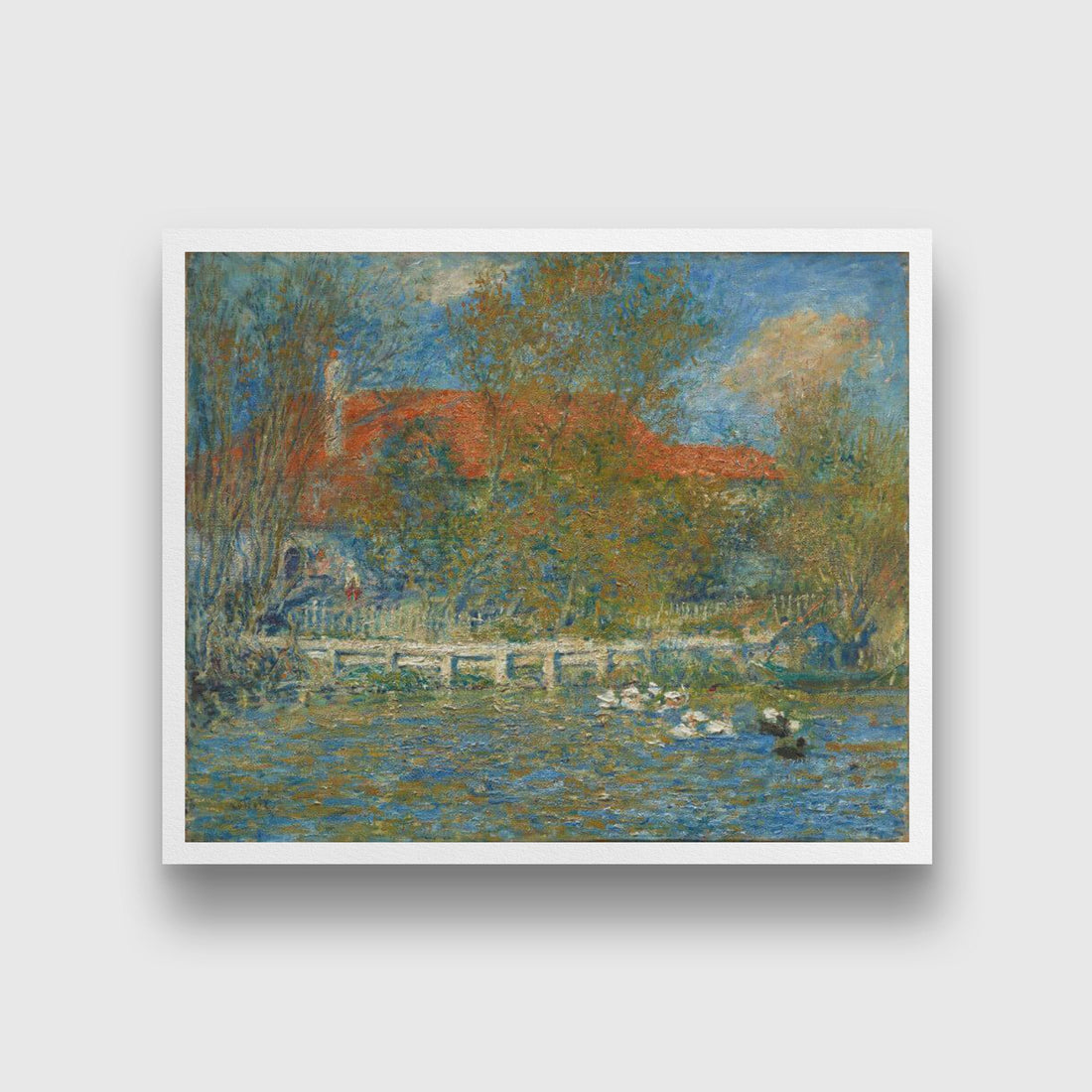 Duck Pond Painting - Meri Deewar 5 : 4 Horizontal Premium Wall Art Canvas by MeriDeewar