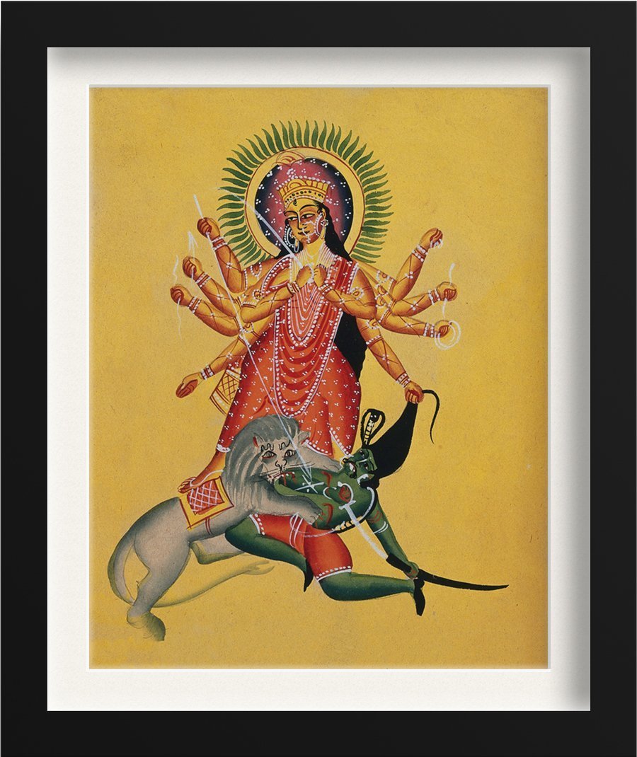 Durga kills the demon Painting - Meri Deewar 4 :5 Vertical Premium Wall Art Canvas by MeriDeewar
