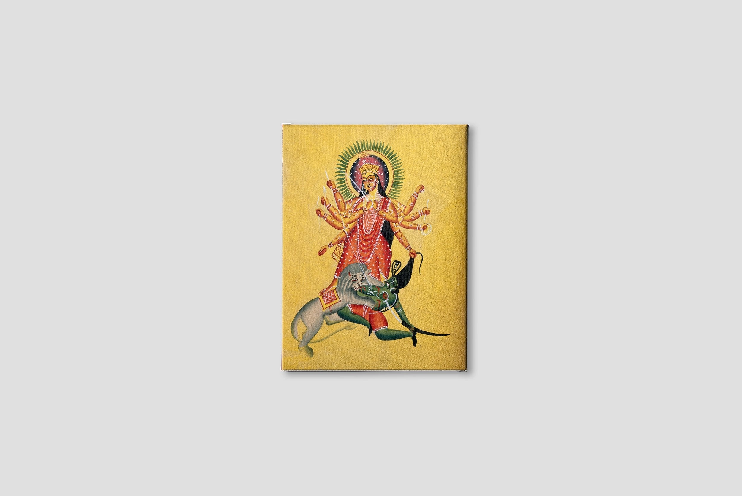 Durga kills the demon Painting - Meri Deewar 4 :5 Vertical Premium Wall Art Canvas by MeriDeewar