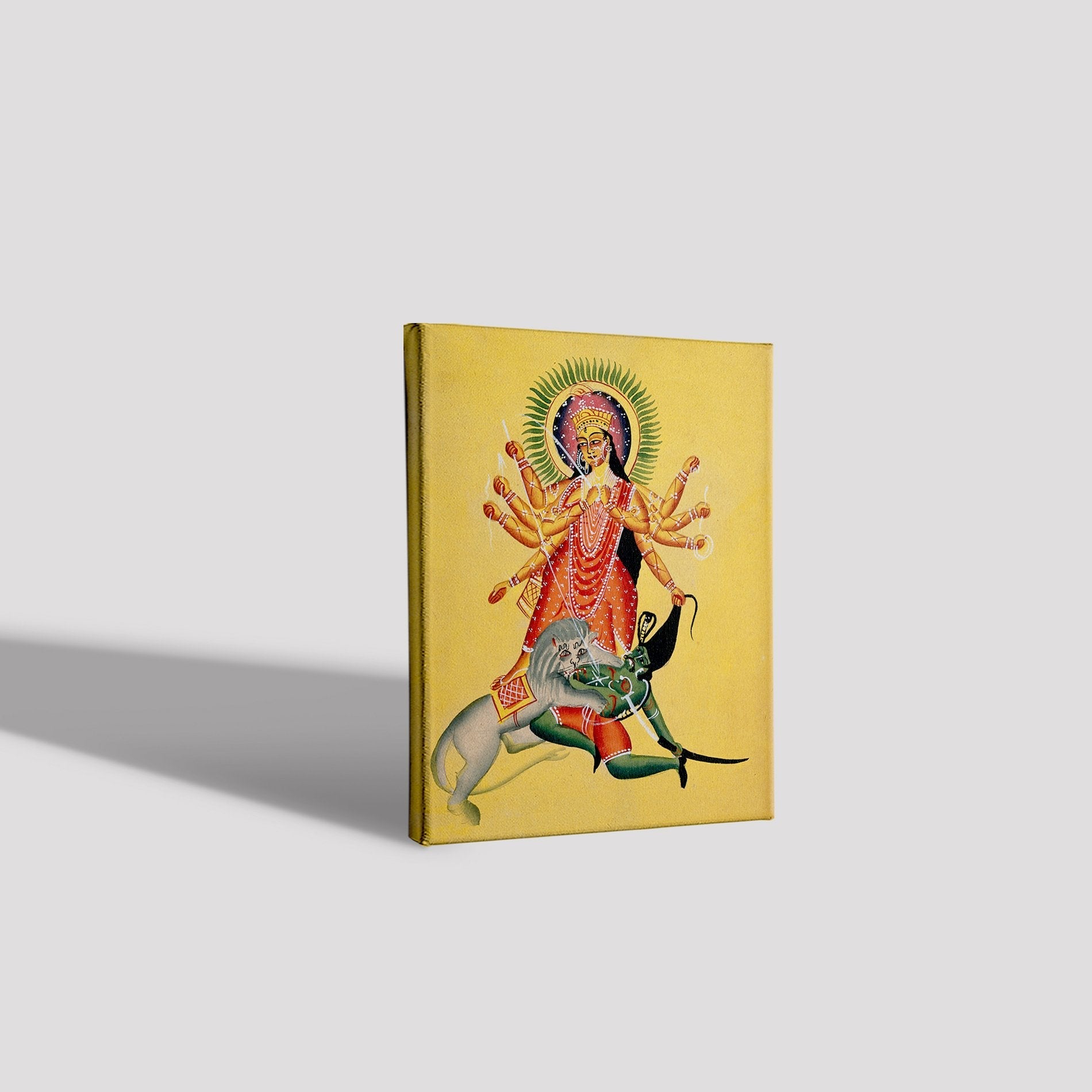 Durga kills the demon Painting - Meri Deewar 4 :5 Vertical Premium Wall Art Canvas by MeriDeewar