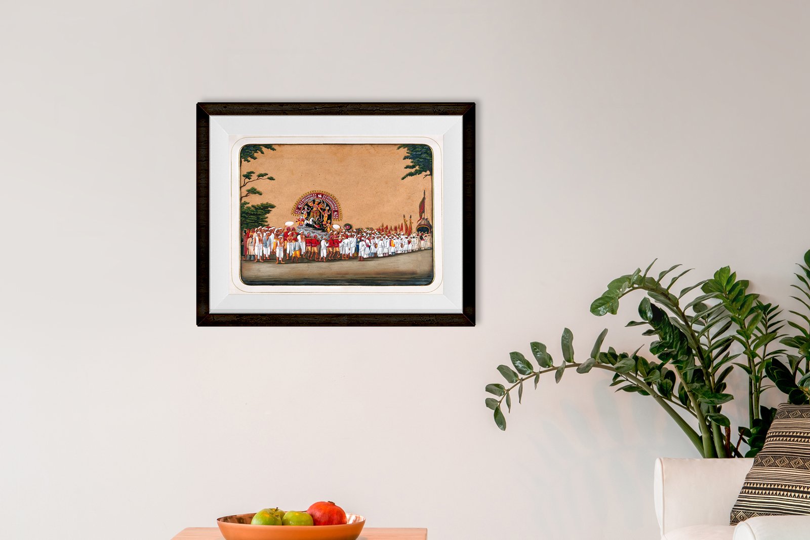 Durga Puja Painting - Meri Deewar 4 :5 Vertical Premium Wall Art Canvas by MeriDeewar