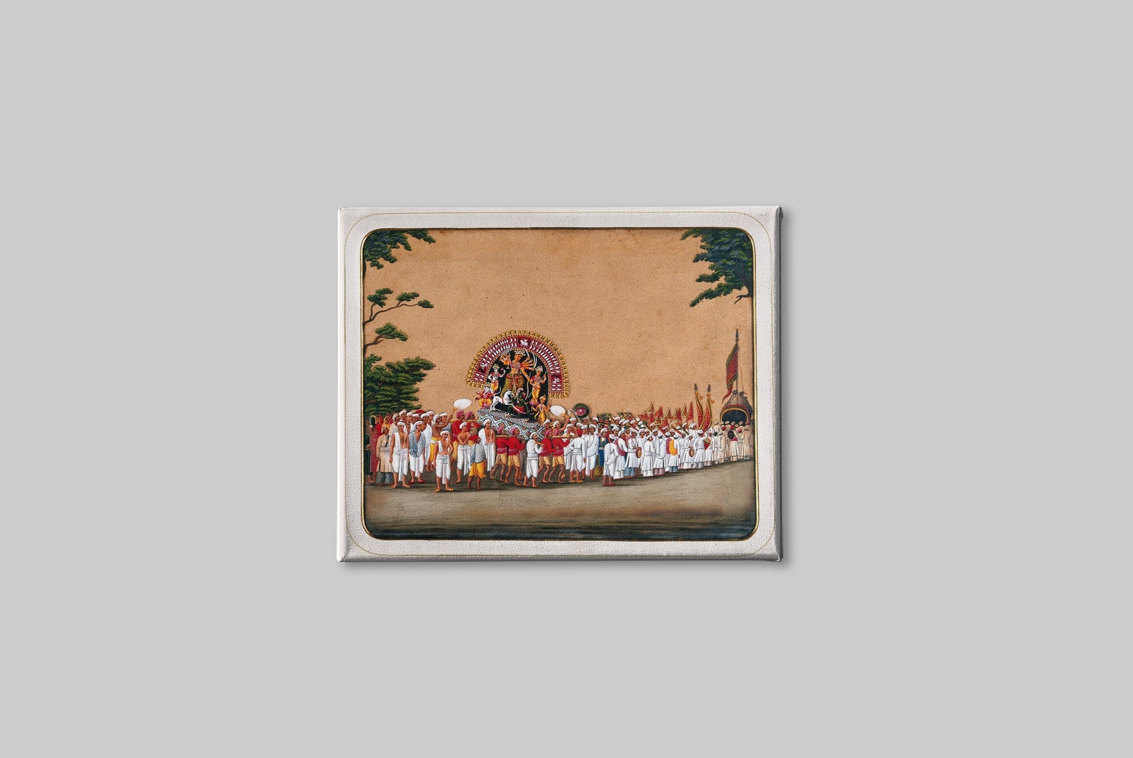 Durga Puja Painting - Meri Deewar 4 :5 Vertical Premium Wall Art Canvas by MeriDeewar