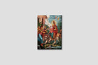 Durga riding on a lion with Ganesha Painting - Meri Deewar 3 : 4.2 Vertical Premium Wall Art Canvas by MeriDeewar