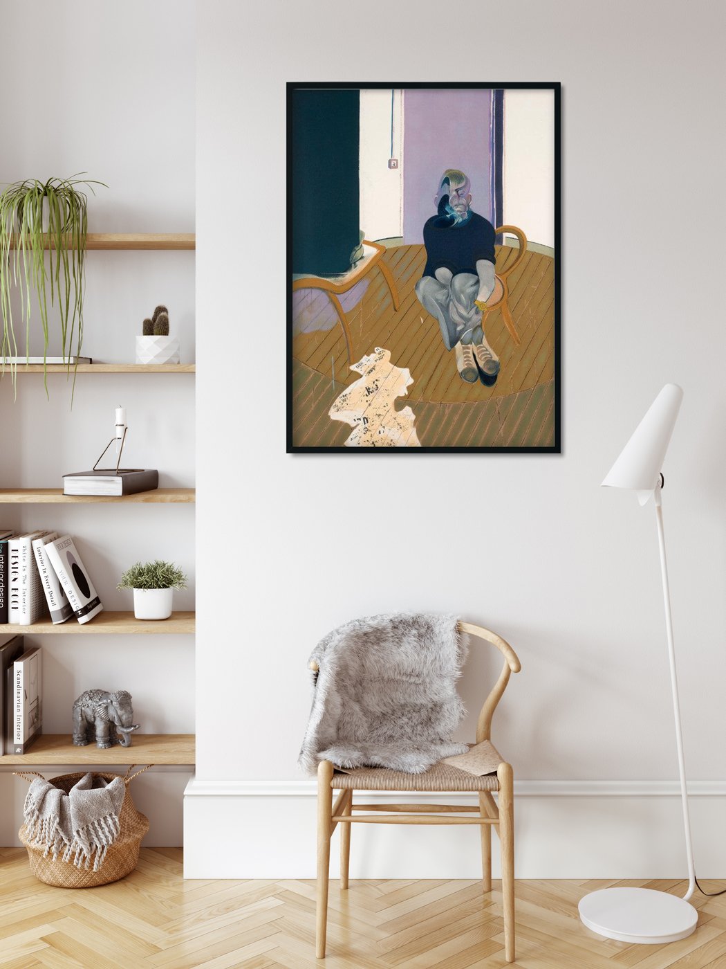 Dyer Crouching Painting - Meri Deewar 3 : 4 Vertical Premium Wall Art Canvas by MeriDeewar