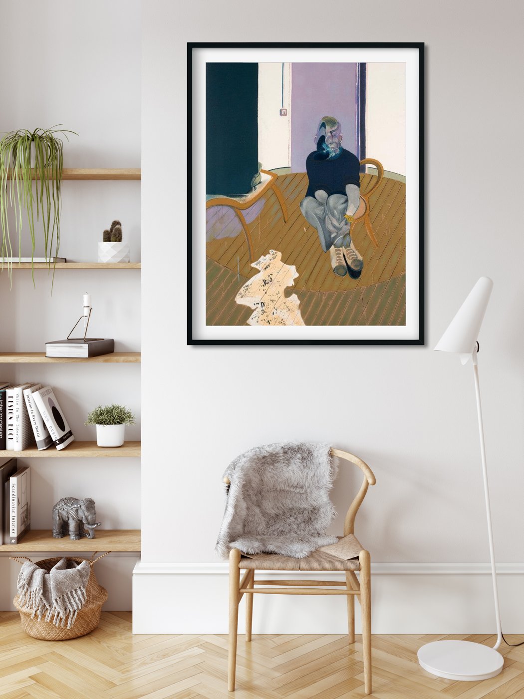 Dyer Crouching Painting - Meri Deewar 3 : 4 Vertical Premium Wall Art Canvas by MeriDeewar