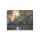 Early Morning in Village Painting - Meri Deewar 4 : 3 Horizontal Premium Wall Art Canvas by MeriDeewar