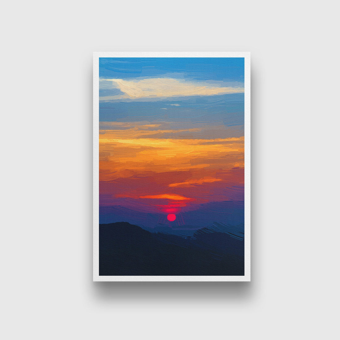 Early morning sunrise over the sea Painting - Meri Deewar 2 : 3 Vertical Premium Wall Art Canvas by MeriDeewar
