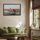 Edwin Lord Weeks fording a Stream Painting 3 : 2 Horizontal Premium Wall Art Canvas by MeriDeewar