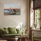 Edwin Lord Weeks fording a Stream Painting 3 : 2 Horizontal Premium Wall Art Canvas by MeriDeewar