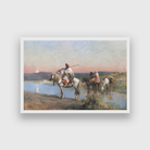 Edwin Lord Weeks fording a Stream Painting 3 : 2 Horizontal Premium Wall Art Canvas by MeriDeewar