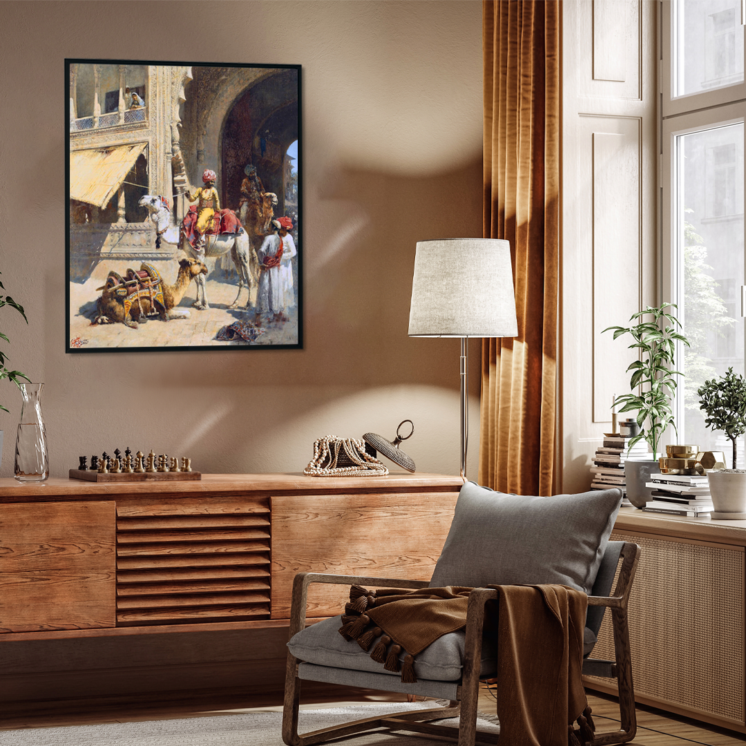Edwin Lord Weeks Indian Scene 1884 Painting 4 : 3 Horizontal Premium Wall Art Canvas by MeriDeewar