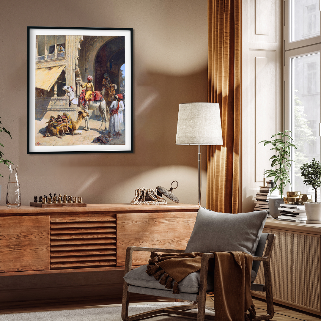 Edwin Lord Weeks Indian Scene 1884 Painting 4 : 3 Horizontal Premium Wall Art Canvas by MeriDeewar