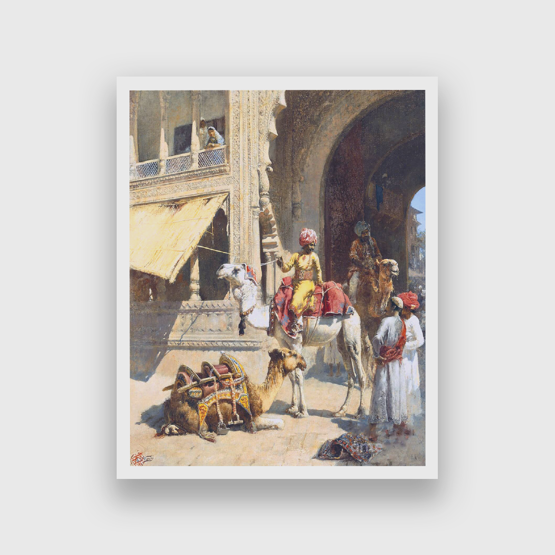 Edwin Lord Weeks Indian Scene 1884 Painting 4 : 3 Horizontal Premium Wall Art Canvas by MeriDeewar