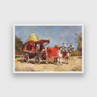 Edwin Lord Weeks Native Gharry Bullock Cart Painting 3 : 2 Horizontal Premium Wall Art Canvas by MeriDeewar