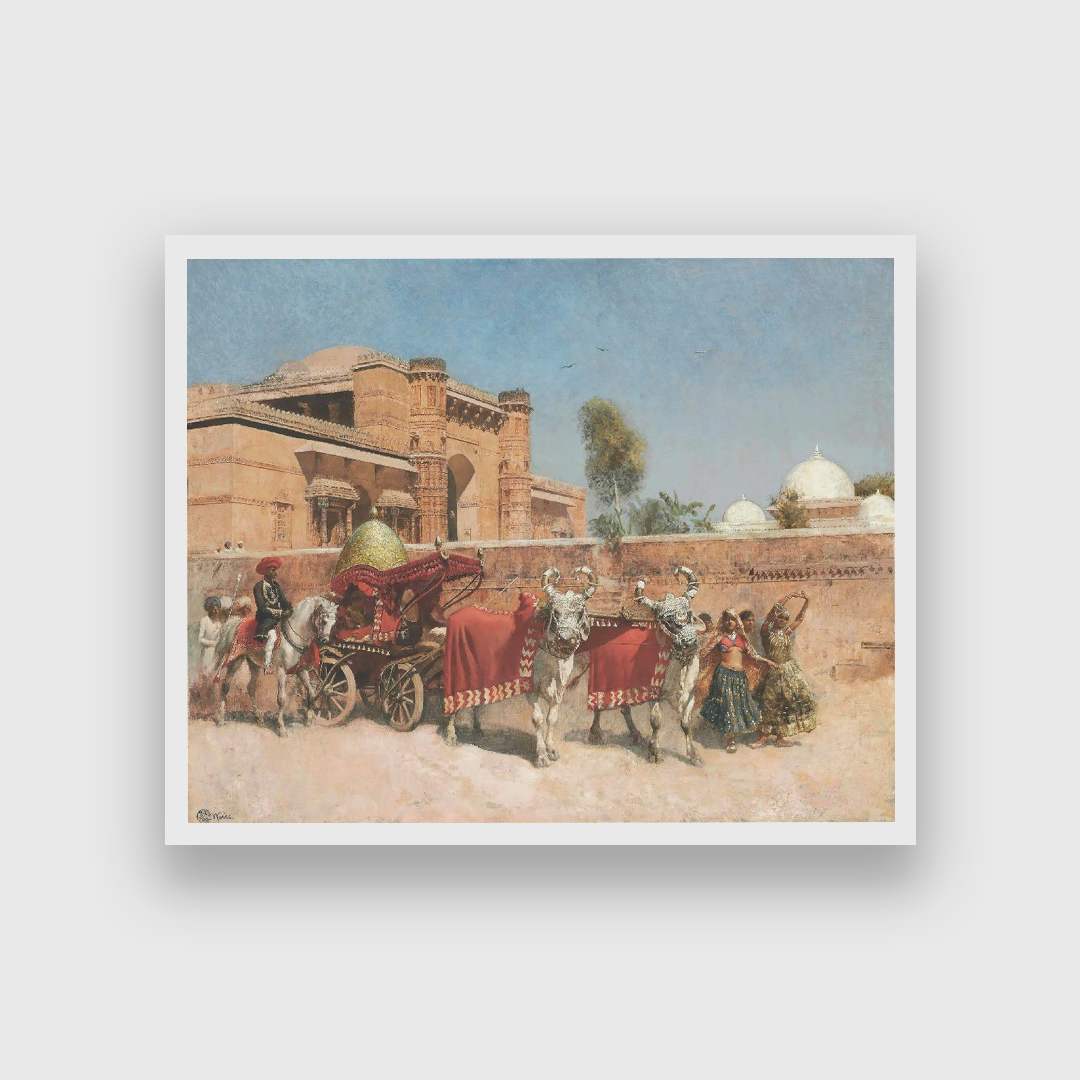 Edwin Lord Weeks Wedding Procession Before a Palace Painting 5 : 4 Horizontal Premium Wall Art Canvas by MeriDeewar