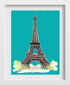 Eiffel Tower Illustration Painting - Meri  Deewar 3 : 4 Vertical Premium Wall Art Canvas by MeriDeewar